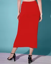 Casual Polyester Blend Solid Midi Stylish Skirt For Women-thumb1