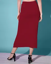 Casual Polyester Blend Solid Midi Stylish Skirt For Women-thumb1