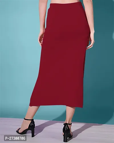 Casual Polyester Blend Solid Midi Stylish Skirt For Women-thumb2