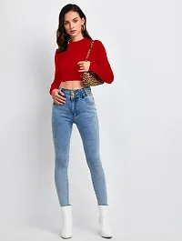 Stylish Polyester Solid Crop Top for Women-thumb2