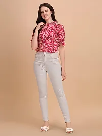 Elegant Red Polyester Printed Top For Women-thumb3