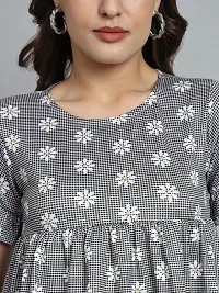 Stylish Grey Knitted Polyester Floral Top For Women-thumb4