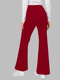 Maheshvi Women's High Waist Bell Bottom Trouser, Elastic Flared Bootcut Pants, Stretchy Parallel Leg for Casual Office Work wear (Dhoni)-thumb1