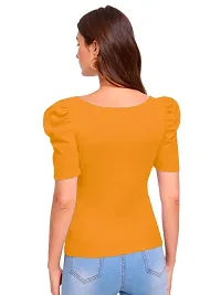Maheshvi Casual Polyester Blend Square Neck and Puff Sleeves Stylish Top (23 Inches)-thumb2