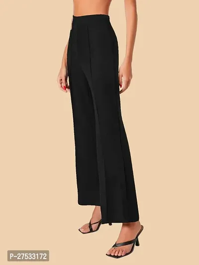 Elegant Black Polyester Solid Trousers For Women-thumb4