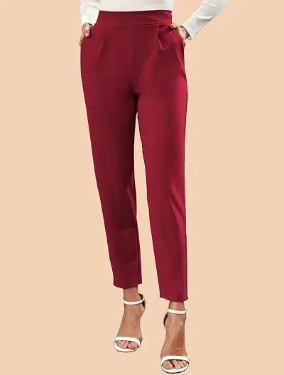 Elegant Solid Trousers For Women