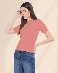 Maheshvi Women's Round Neck Short Sleeve Elegant Tee Top .(Sofia)-thumb4