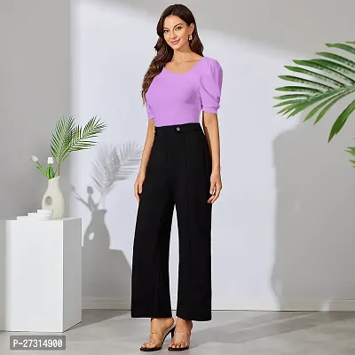 Stylish Purple Polyester Solid Top For Women-thumb4
