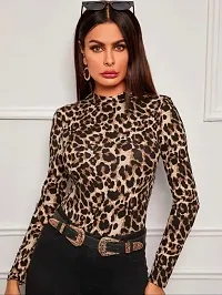 Maheshvi Women Casual Polyester Blend Round Neck and Half Sleeves Stylish Printed Top.(Empire Tiger)-thumb4