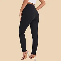 Elegant Black Polyester Solid Trousers For Women-thumb2