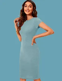 Stylish Turquoise Polyester Solid Fitted For Women-thumb1
