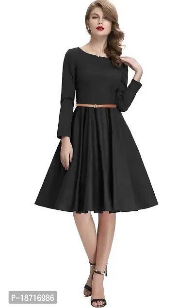 Stylish Polyester Solid Dress For Women-thumb3