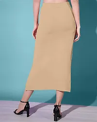 Casual Polyester Blend Solid Midi Stylish Skirt For Women-thumb1