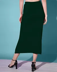 Casual Polyester Blend Solid Midi Stylish Skirt For Women-thumb1