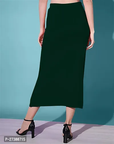 Casual Polyester Blend Solid Midi Stylish Skirt For Women-thumb2