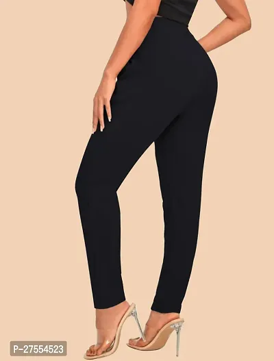 Elegant Black Polyester Solid Trousers For Women-thumb3