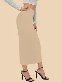Elegant Beige Polyester Solid Skirts For Women And Girls-thumb1