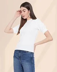 Maheshvi Women's Round Neck Short Sleeve Elegant Tee Top .(Sofia)-thumb2