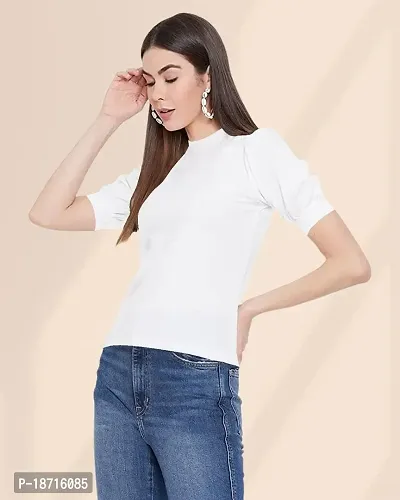 Maheshvi Women's Round Neck Short Sleeve Elegant Tee Top .(Sofia)-thumb3