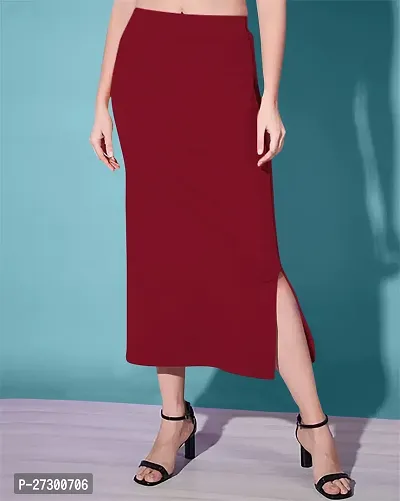 Casual Polyester Blend Solid Midi Stylish Skirt For Women