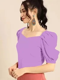 Stylish Purple Knitted Polyester Solid Top For Women-thumb2