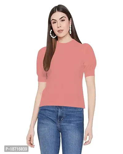 Maheshvi Women's Round Neck Short Sleeve Elegant Tee Top .(Sofia)