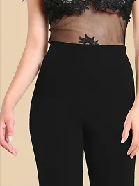 Elegant Black Polyester Solid Trousers For Women-thumb2