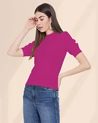 Maheshvi Women's Round Neck Short Sleeve Elegant Tee Top .(Sofia)-thumb2