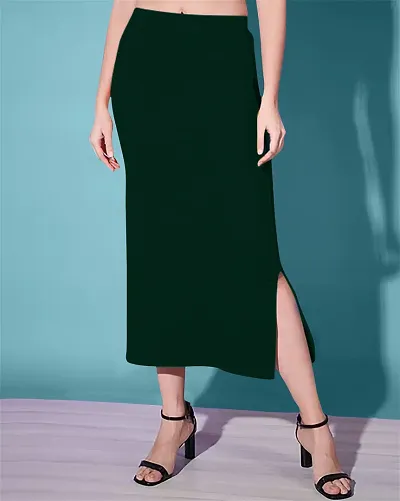 Stylish Polyester Blend Solid Midi Skirt