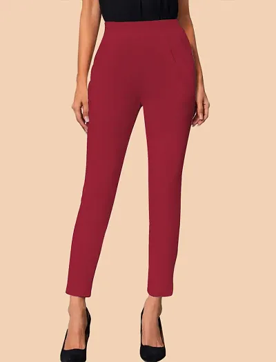 Elegant Solid Trousers For Women