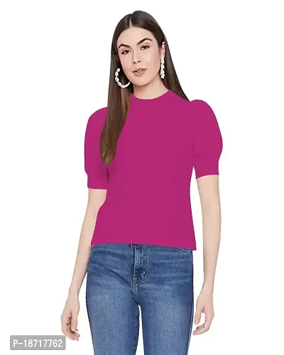 Maheshvi Women's Round Neck Short Sleeve Elegant Tee Top .(Sofia)