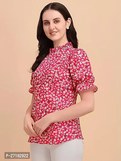 Elegant Red Polyester Printed Top For Women-thumb5