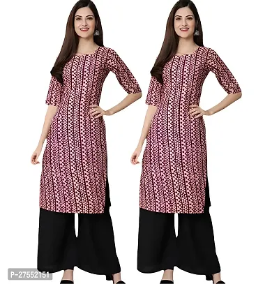 Stylish Purple American Crepe Kurta For Women Combo Of 2-thumb0