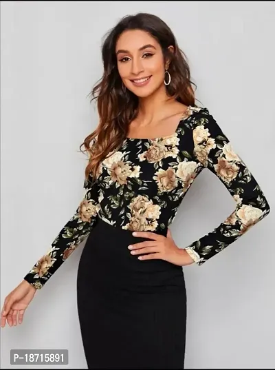 Stylish Polyester Printed Top for Women-thumb2