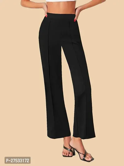 Elegant Black Polyester Solid Trousers For Women-thumb5