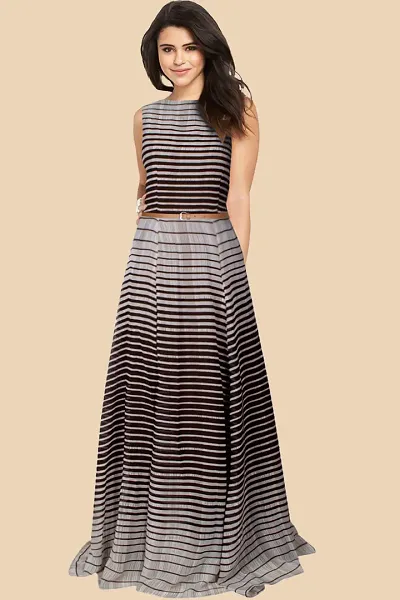 Stylish Gorgeous Striped Ethnic Gown