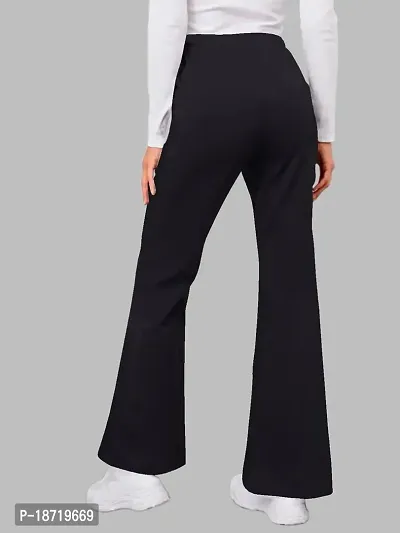 Stylish Black Polyester Solid Trouser For Women-thumb3