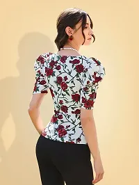 Elegant Red Polyester Printed Top For Women-thumb2