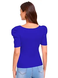 Maheshvi Casual Polyester Blend Square Neck and Puff Sleeves Stylish Top (23 Inches)-thumb2