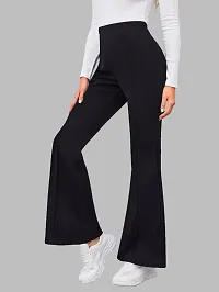 Stylish Black Polyester Solid Trouser For Women-thumb4