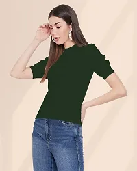 Maheshvi Women's Round Neck Short Sleeve Elegant Tee Top .(Sofia)-thumb2