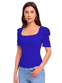 Maheshvi Casual Polyester Blend Square Neck and Puff Sleeves Stylish Top (23 Inches)-thumb3