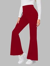 Maheshvi Women's High Waist Bell Bottom Trouser, Elastic Flared Bootcut Pants, Stretchy Parallel Leg for Casual Office Work wear (Dhoni)-thumb4