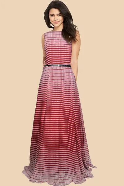 Stylish Gorgeous Striped Ethnic Gown