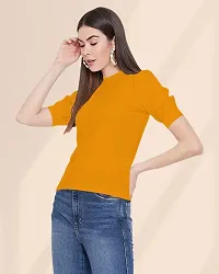 Maheshvi Women's Round Neck Short Sleeve Elegant Tee Top .(Sofia)-thumb1