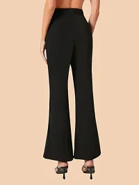 Elegant Black Polyester Solid Trousers For Women-thumb3