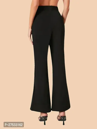 Elegant Black Polyester Solid Trousers For Women-thumb4