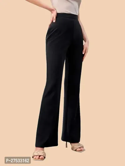 Elegant Black Polyester Solid Trousers For Women-thumb5