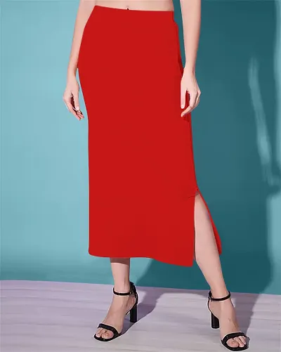 Stylish Polyester Blend Solid Midi Skirt