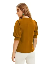 Maheshvi Henley Neck Puff Half Sleeves Polyester Blend Top (23 Inches)-thumb1